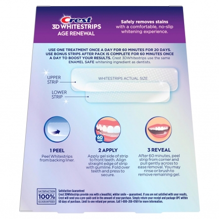 Відбілюючі смужки для зубів Crest 3D Whitestrips Age Renewal