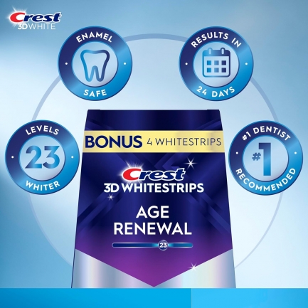 Відбілюючі смужки для зубів Crest 3D Whitestrips Age Renewal