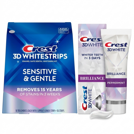 Відбілювальні смужки Crest 3D Whitestrips Sensitive & Gentle+паста